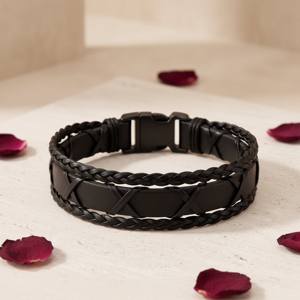 Black Leather Bracelet