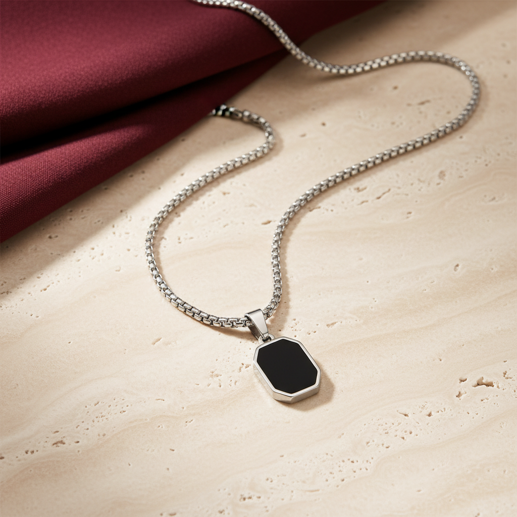 Black Onyx Pendant - Stone Surface