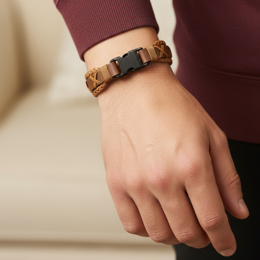 Brown Leather Bracelet Lifestyle