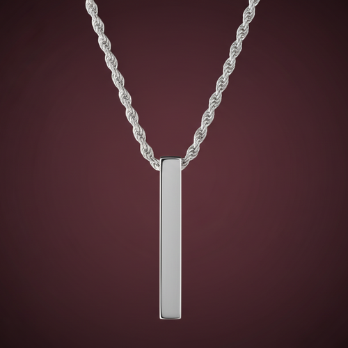Silver Bar Pendant - Hanging