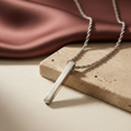 Silver Bar Pendant - Stone Surface