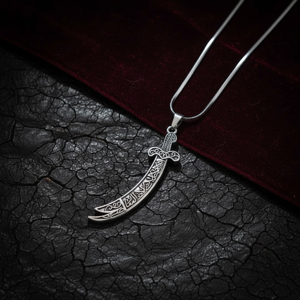 Zulfiqar Pendant - Dark Leather